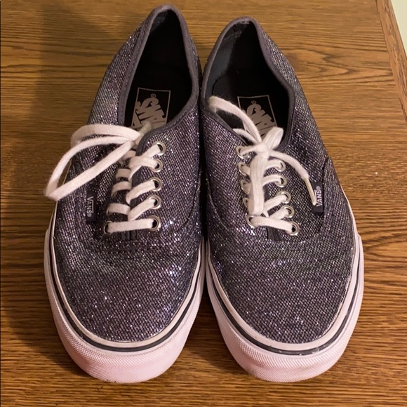sparkly gray vans